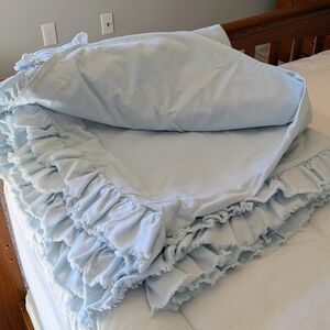 Restoration Hardware baby & child Seafoam Tattered Linen Duvet Full